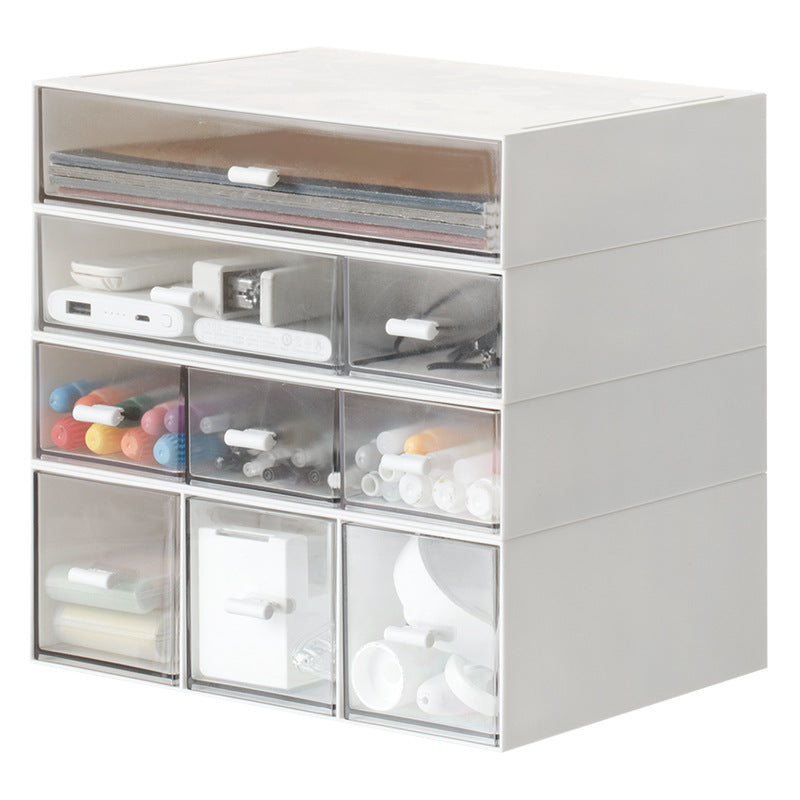 Desktop Storage Box Drawer Office Dormitory Stationery Cosmetics Multi-layer Function Organizing Storage Box