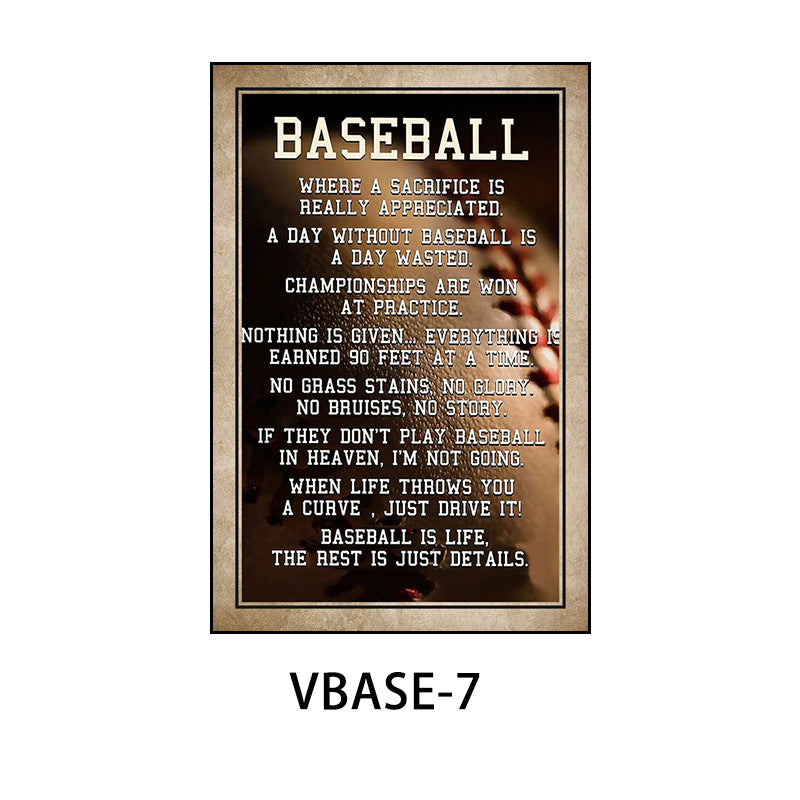 American retro baseball poster decorative painting gym gym hanging painting inspirational sports theme bar mural