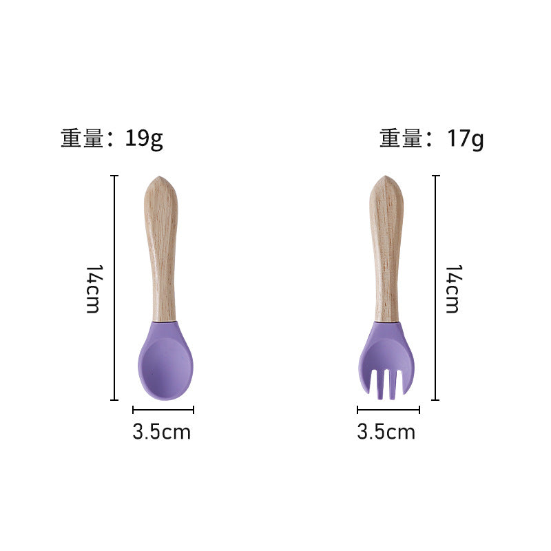 Silicone kids' meal set: baby food training suction bowl, food-grade fork and spoon, feeding utensils for babies