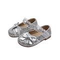 Vancahao girls' fashion sequin bow princess shoes, new korean style children's single shoes and dance shoes for spring/autumn