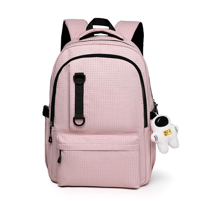 Cross-border new fashion casual backpack trend large capacity junior high school student schoolbag lightweight simple travel backpack