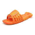 Custom summer men's and women's couple sandals & slippers - family matching cartoon lobster slippers - funny crayfish beach slippers