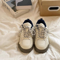 Designer niche sneakers for women, 2026 summer collection. high-end, trendy, versatile, and chic student shoes. chunky platform white sneakers