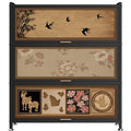 Medieval style locker dustproof bookcase wall-mounted all-in-one locker living room storage cabinet iron art storage storage