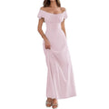 european and american cross-border new solid color fashion bandage pink dress
