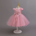 Exportnew arrivallace flower puffy wedding dress princess dress girl model catwalk dress flower girl