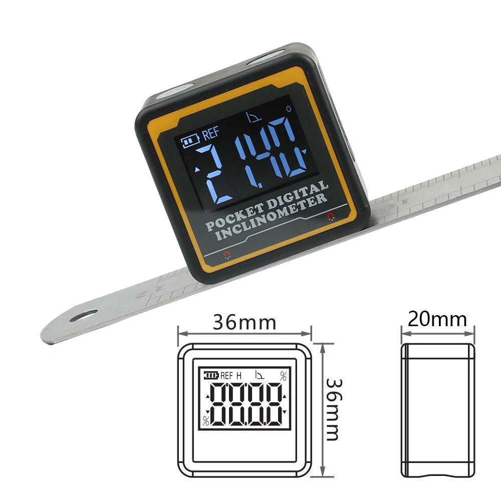 HUOTO new miniature pocket tilt box, electronic digital display Bluetooth tilt meter, angle measuring instrument, slope meter