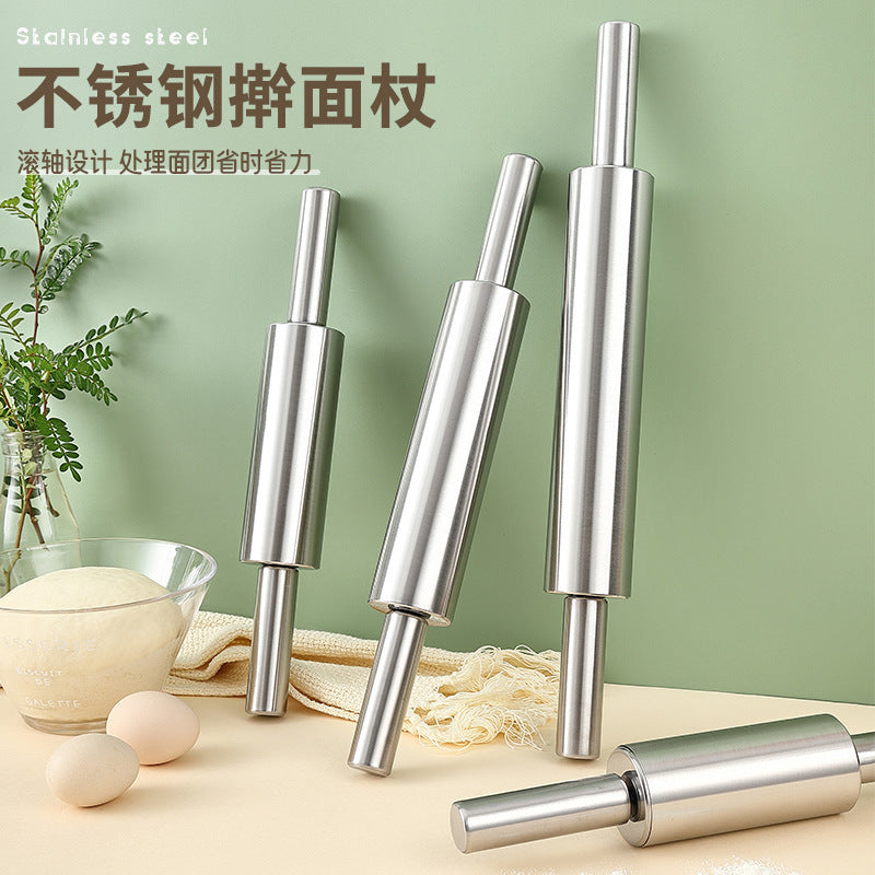 Stainless steel rolling pin - kitchen baking tool for dumplings, noodles, and more - seamless roller