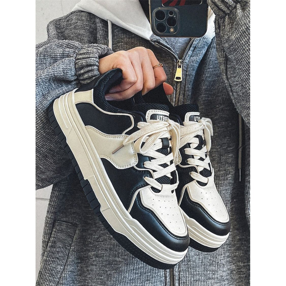 2024 spring new arrival: trendy men's sneakers - instagrammable, versatile, niche design, student style, american board shoes, chunky sole athletic shoes for men