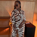 European and american women's clothing  autumn new collection: sweet and fresh printed turn-down collar long-sleeve shirt and high-waisted straight-leg pants two-piece set