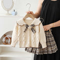 Girlsweaterjksuitloosesweaternew arrivaltwistpreppy styletwo-piece set
