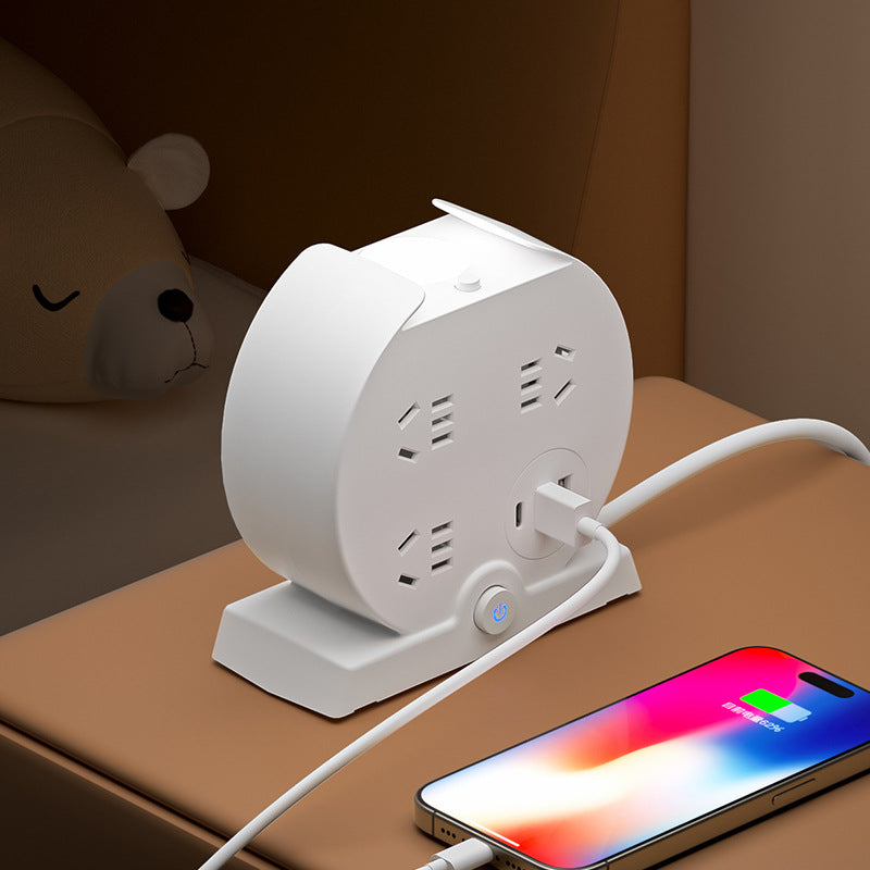 2024 new multifunctional desk lamp - bedside lamp with power strip, night light, sleep light, integrated usb socket