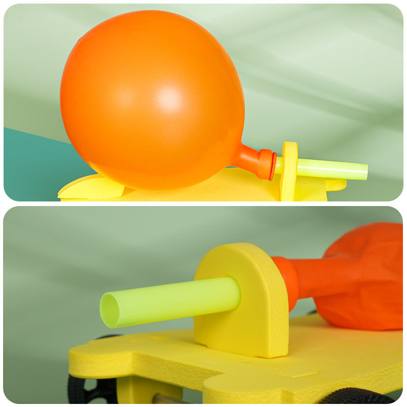 Balloon recoil trolley science small production children primary school students handmade DIY science experiment EVA teaching aids material package