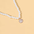 Pearl necklace wholesale fashion cross-border pendant jewelry alloy sun niche light luxury high-end sweater necklace for women