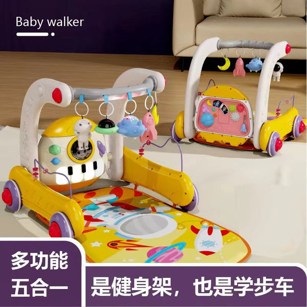 Cross-border walker 0-1-3 years old multi-functional anti-rollover seat cushion trolley baby meet gift fitness rack