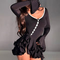 European and american women's clothing  summer new collection: flared sleeve, cinched waist, low-cut, sexy, spicy girl button-down dress - wholesale for export