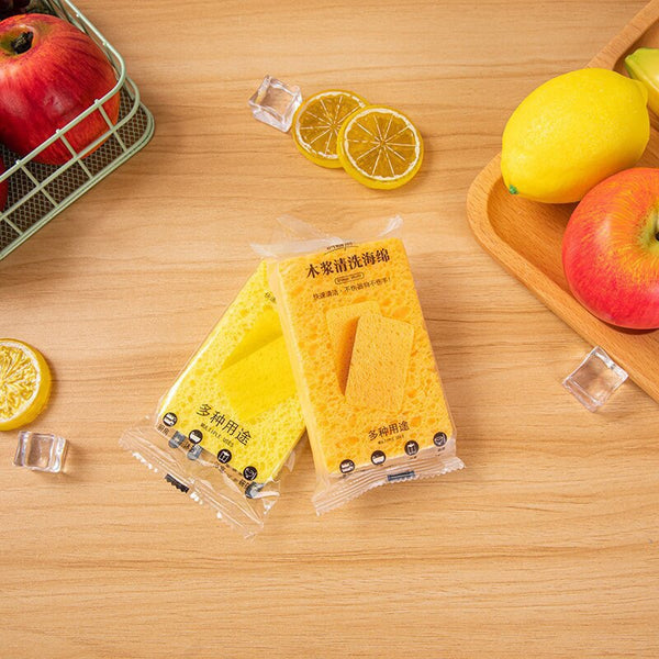 Natural wood pulp sponge wipe magic wipe non-stick oil clean kitchen scouring cloth brush bowl brush pot shoe shine magic cotton