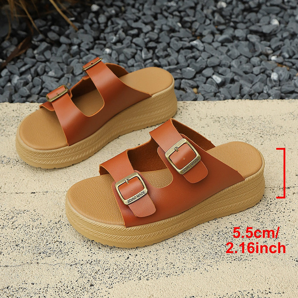 Plus size women's wedge flip-flops -  summer new arrival - stylish outdoor wear, perfect with skirts, non-slip slides
