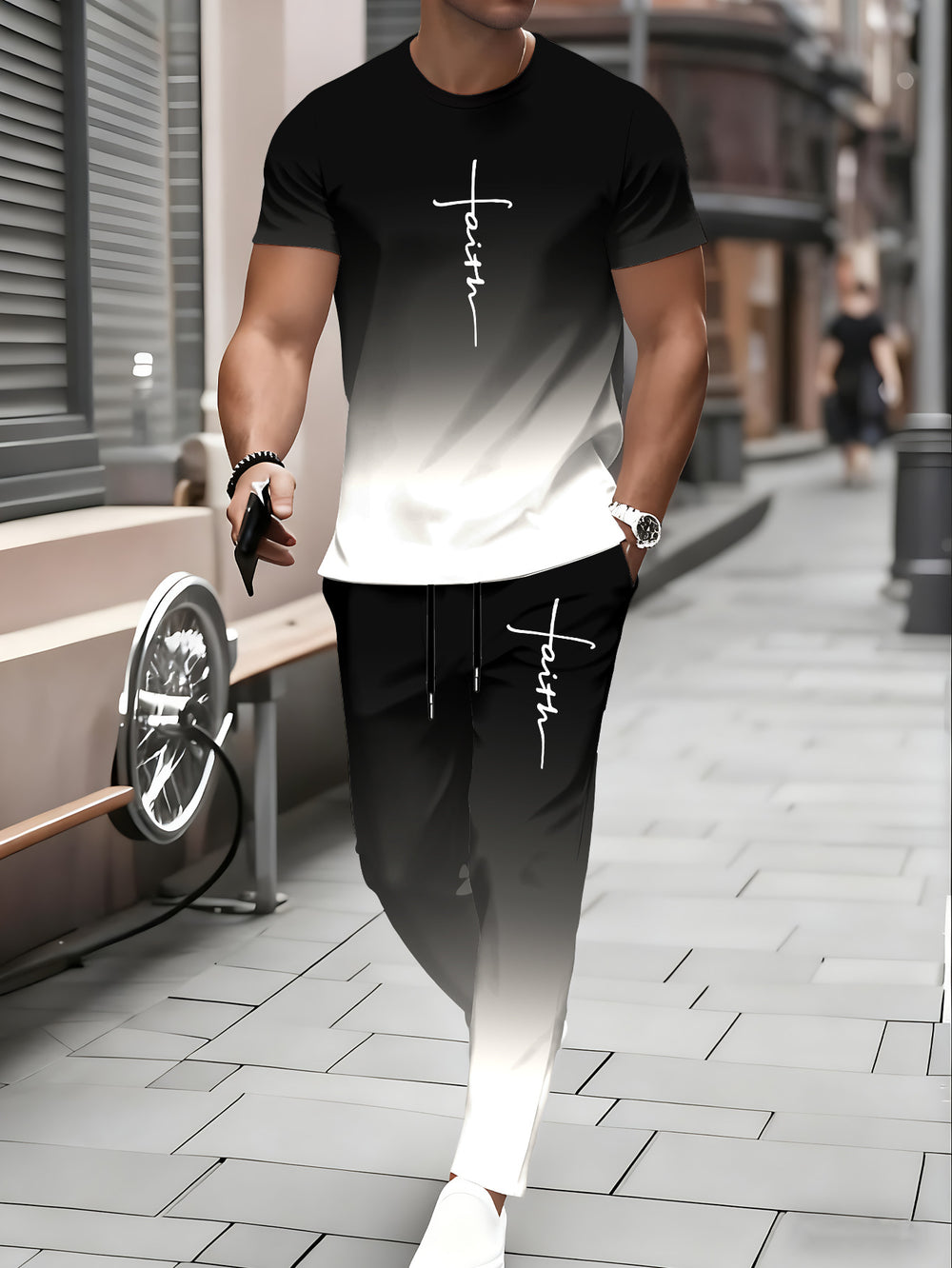 Men's casual activewear set - hot seller in us & european cross-border e-commerce