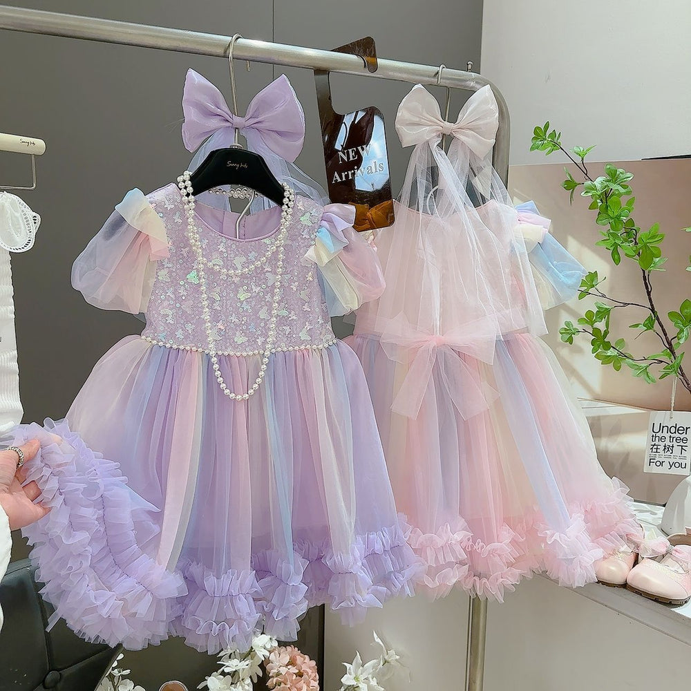 Girls' summer dress  new style little girl tulle skirt baby girl sleeveless tank princess dress