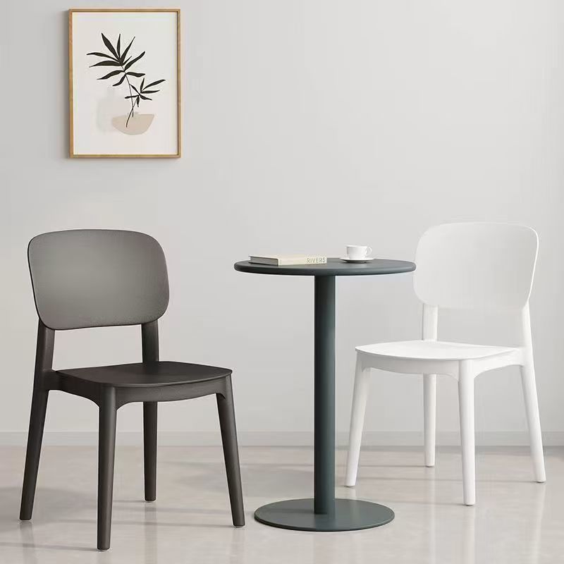 Plastic chair for homethickened scandinavian restaurant back chair dining table commercial dining chair modern casualplaid stool