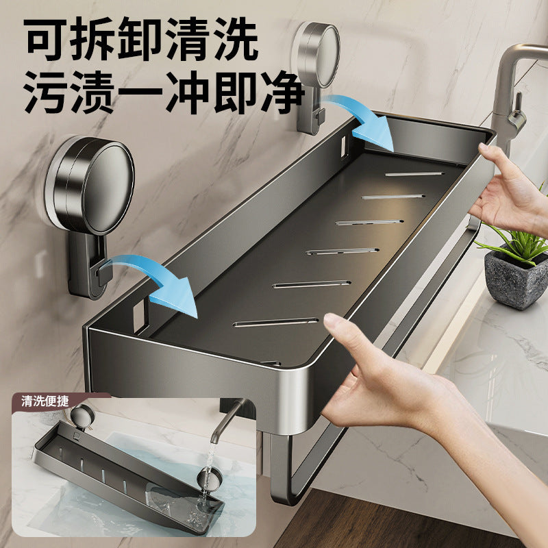 Strong suction cup rack, toilet non-punching, wall-mounted bathroom rack, wall toilet washstand storage