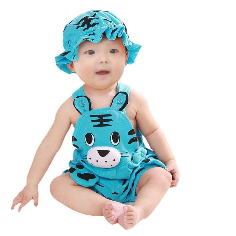 Baby summer camisole cute overalls shorts tiger romper infant summer clothes wholesale
