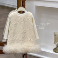 Girls' dress  autumn new collection: chanel-inspired bowknot sequin vest dress set - perfect birthday outfit for baby girls