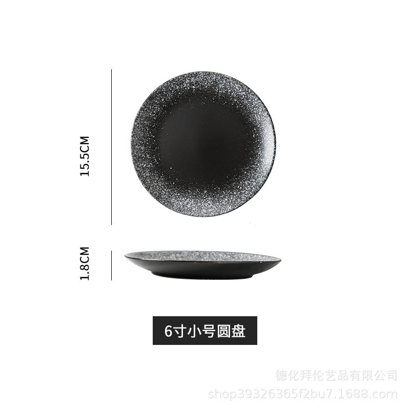 Japanese-style influencer dinner plates restaurant tableware commercial steak plates creative flat plates household dinner plates unique snack dishes