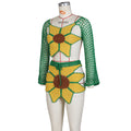 Hot-selling european and american women's beach outfit for independent stores: sexy hand-crocheted sunflower fashion set