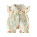 Baby clothes summer fashion chinese style khaki thin one-piece clothes newborn baby one-piece short-sleeved