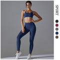 New seamless yoga set: camisole, backless, tight-fitting, high-waisted, butt-lifting activewear - breathable running and fitness outfit