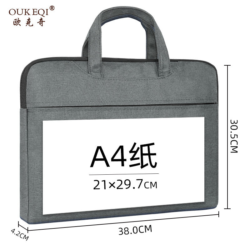 Large capacity canvas briefcase - office handbag, document bag, conference bag, laptop bag, file bag, business bag - custom printing available