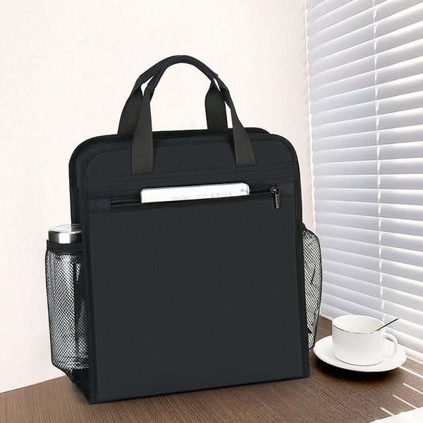 Yi Yunchen Portable Document Bag Zipper Men's and Women's Oxford Cloth Vertical Large Capacity Conference Business Briefcase Men's 853