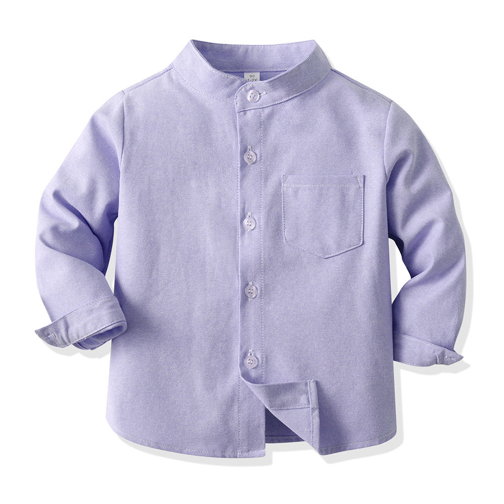 Boys' long-sleeve shirt - spring collection: stylish outerwear, candy-colored casual jacket, preppy style kids' shirt