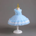 Export kids dress red wedding dress cake princess dress female flower girl first birthday banquet dress baby dress