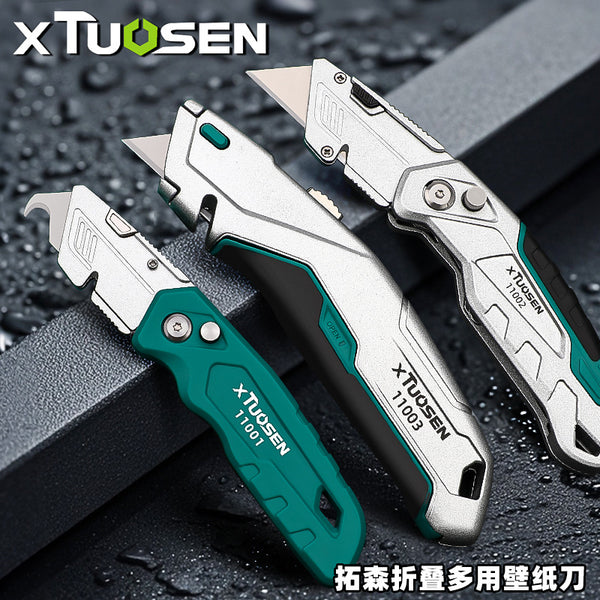 Tuosen heavy duty utility knife cable peeling electrical knife thickened wallpaper industrial grade aluminum alloy folding knife wallpaper knife