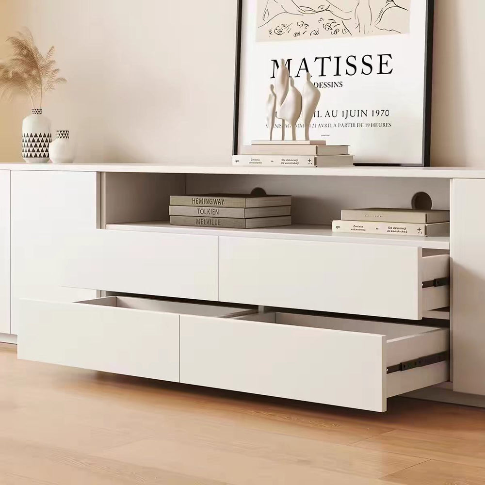 Solid wood floor tv stand - modern minimalist design for small living rooms - floor cabinet with storage, coffee table, and tv stand combination