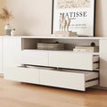Solid wood floor tv stand - modern minimalist design for small living rooms - floor cabinet with storage, coffee table, and tv stand combination