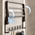 Gunmetal towel rack, foldable bath towel holder, no-drill bathroom toilet storage shelf, wall-mounted organizer