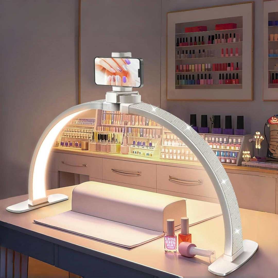 Foldable half moon manicure lamp LED eye protection table lamp High-end beauty and nail salon special lighting filling light