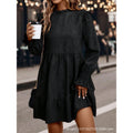 Women's solid color fitted pullover casual fashion long sleeve dress - new autumn  collection