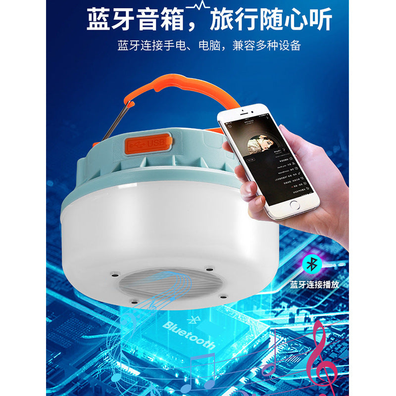 Cross-border new LED bulb light, solar charging lighting, emergency light with Bluetooth audio outdoor camping light