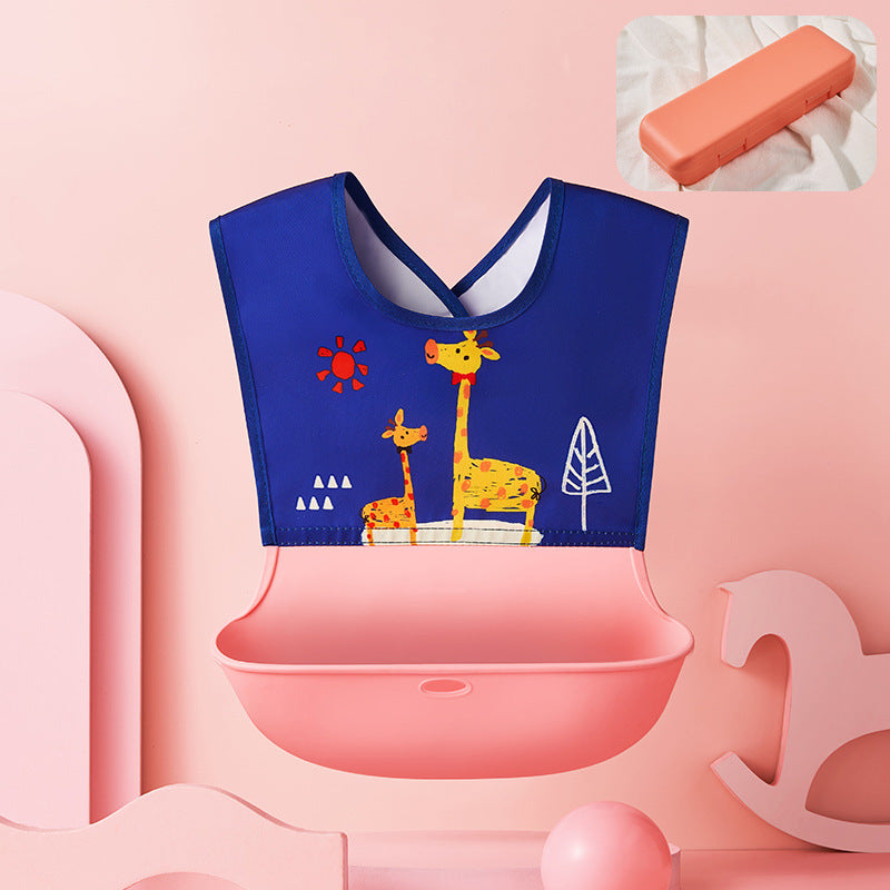 Baby eating bib type a rice bib 0-6 years old kids products waterproof anti-dirty cover baby food supplement silicone bib