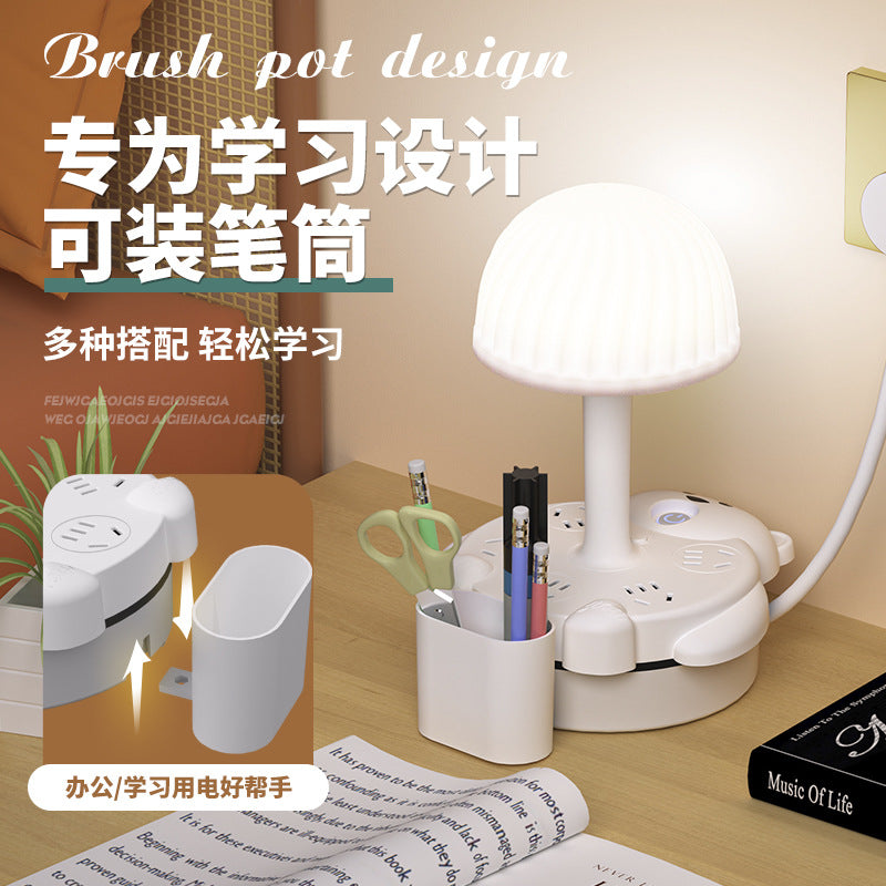 Multi-functional desk lamp socket with usb power strip - perfect for student dorms, bedside tables, eye protection reading, night light, warm light ambiance