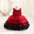 children's clothing, kids' formal dresses, color-block princess dress, baby girl's first birthday party dress, baby dress