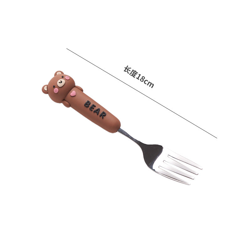 Platform-selected cartoon cutlery set: high-temperature resistant, detachable handle, cute baby forks, stylish children's dining utensils