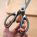 Stainless steel heavy-duty german-style kitchen scissors - durable, multi-purpose, everyday use (chicken bone, meat cutting, panda design)