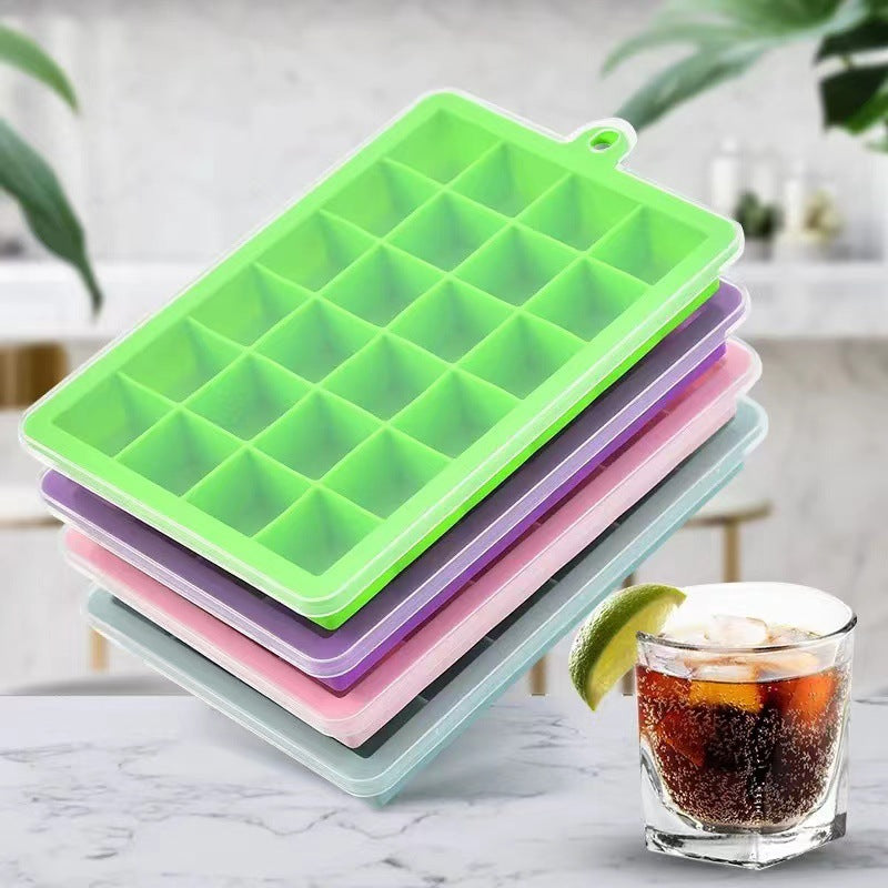 Ready-to-ship 15-cavity & 24-cavity silicone ice cube trays with lids - diy silicone ice mold for creative ice making in the freezer