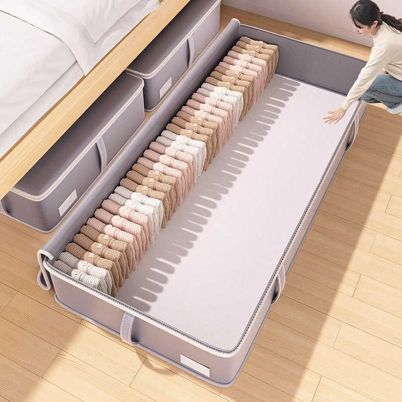 Bed bottom storage box Flat fabric finishing box Storage box Quilt cabinet top box Clothes under bed Wardrobe dormitory